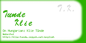 tunde klie business card