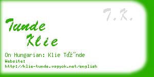 tunde klie business card